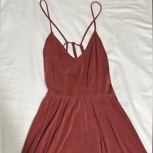Lace Up Backless V-neck Dress